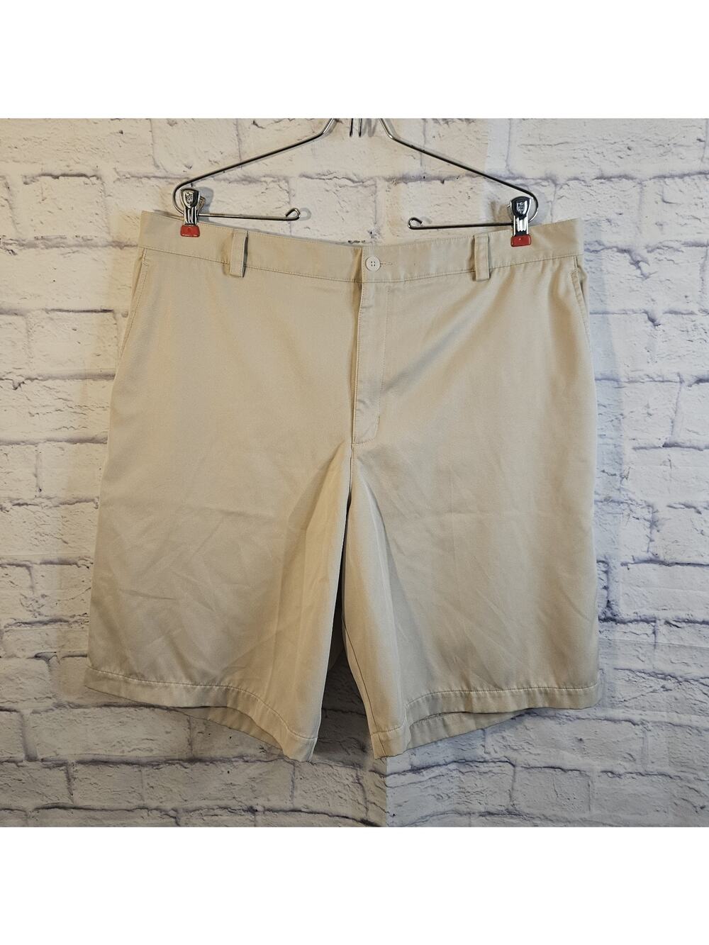 NIKE Golf Fit-Dry Shorts Men's 38 Beige Stretch Golf 11" Inseam Chinos